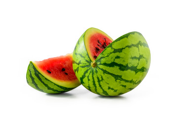 juicy watermolon fruit cut slice isolated on white background