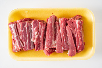 beef ribs on the white background