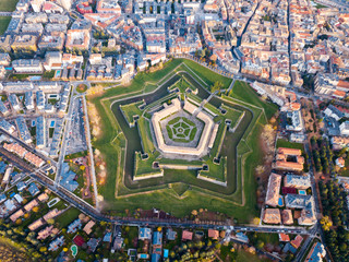 Aerial view of Citadel of Jaca, Spain