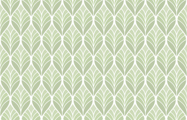 Geometric floral vector seamless pattern. Abstract vector texture. Art Deco Leaves background.