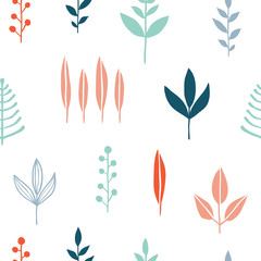 Fototapeta na wymiar Floral simple minimalist seamless pattern