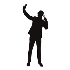 Man Taking Selfie Silhouette