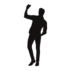 Man Taking Selfie Silhouette