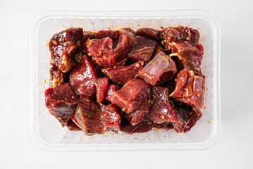 beef kebab on the white background