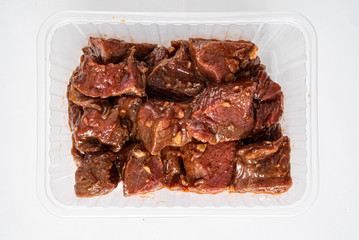 beef kebab on the white background