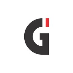 Letter Gi logo design vector