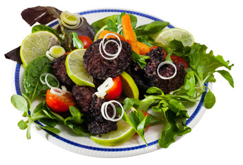 Blood sausage with greens