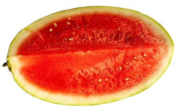 Fresh juicy watermelon slice isolated on white. - Image