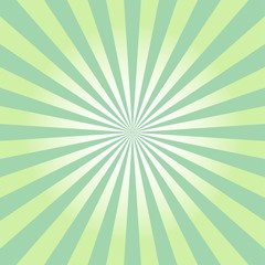 Abstract green sun rays icon. Comic background. Radial sun burst beams template.