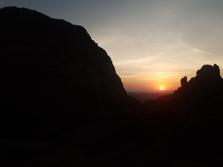 sunset in mountains