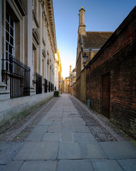 Early morning summer light on the Senate House Passage, Cambridge, UK