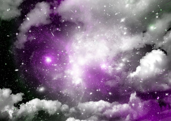 galaxy in a free space. 3D rendering