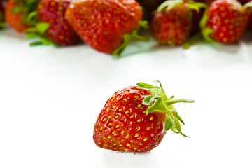 strawberries isolated on white background