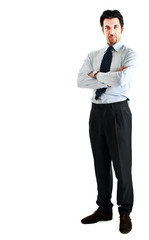 Young manager portrait isolated on white