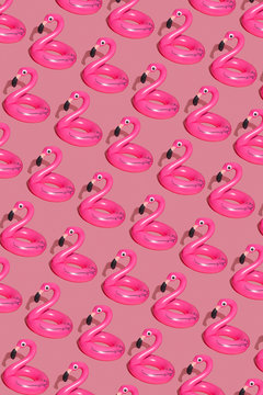 mosaic of pink flamingos