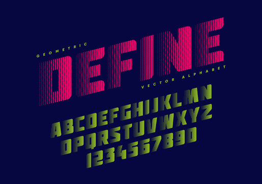 Bold sportive font design. Alphabet and numbers. Eps10 vector.