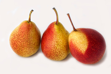 three pears isolated on white background
