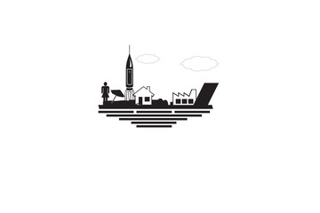Naklejka premium Vector illustration of a residential building