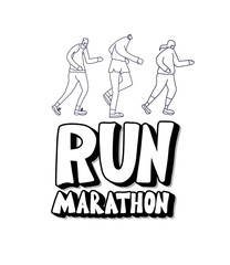 Runners group Different persons Vector flat design