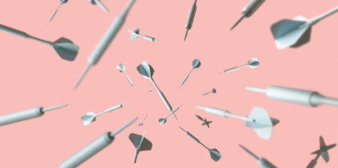 Darts/arrows in the air.