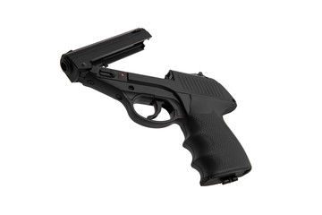 pneumatic pistol isolated on white back