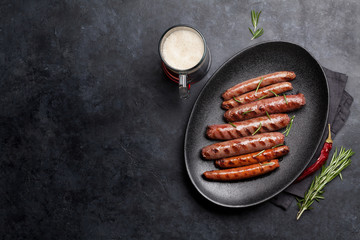 Grilled sausages and beer