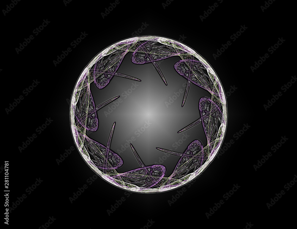 Poster abstract fractal background - computer-generated image. digital art. converging toward the center of