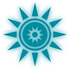 Foto auf Leinwand Star icon symbool. Glossy star shaped web stickers. Element style for chakra meditation © Andrea