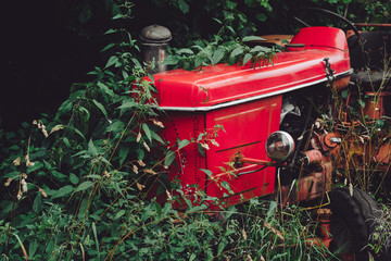A old abandoned tractor
