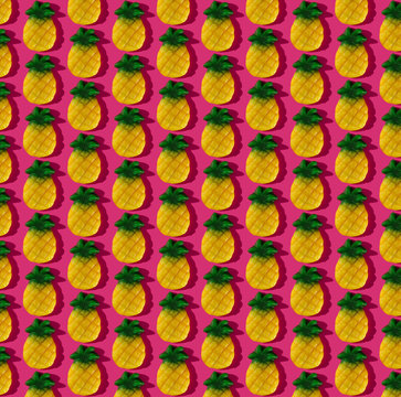 Gummy Pineapple on Magenta Pattern