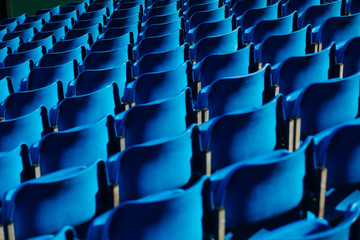 Empty seats in rows in the stadium