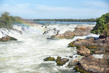 The Mekong waterfall in Laos