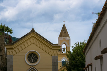 Beautiful Church from the Cliffside Village Positano, Province of Salerno, the region of Campania, Amalfi Coast, Costiera Amalfitana, Italy