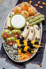 Healthy Fruit Halloween Treats.