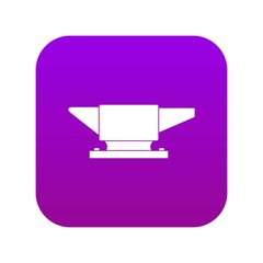 Anvil icon digital purple for any design isolated on white vector illustration