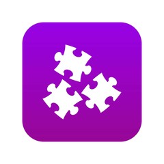 Puzzle icon digital purple for any design isolated on white vector illustration