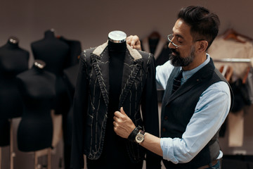Man fashion designer in studio