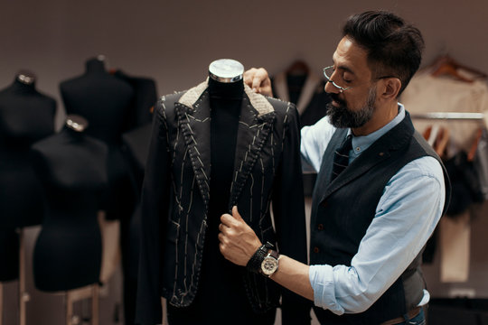 Man fashion designer in studio