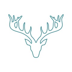 Silhouette of a deer head with horns