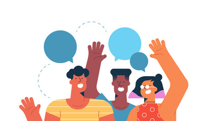 Social friend group for communication concept © Cienpies Design