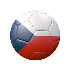 Soccer ball in flag colors isolated on white background. Czech Republic. 3D image