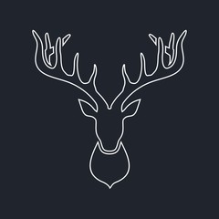Silhouette of a deer head with horns