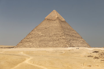 Pyramid of Khafre in Giza Pyramid Complex, Cairo, Egypt