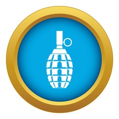 Grenade icon blue vector isolated on white background for any design