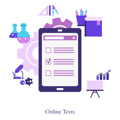 Online testing or E-learning concept