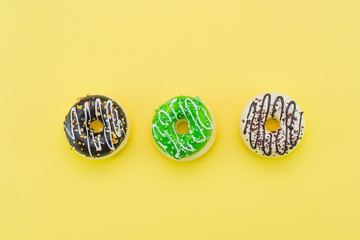 donuts on a yellow background