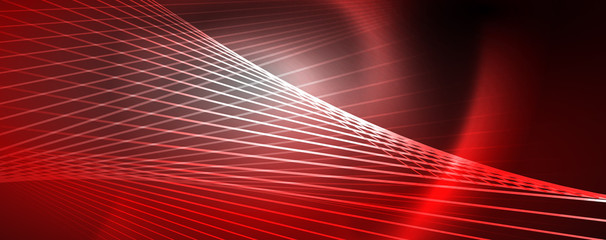 Color light with lines, outer space background, bright rays © antishock