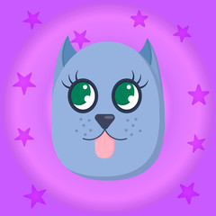 Children's drawing a fantastic animal - a dog.