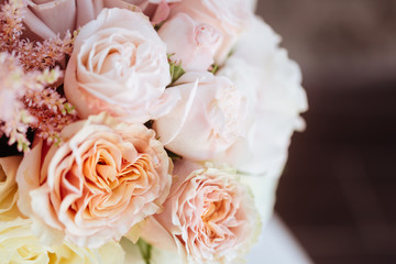 Wedding flowers, bridal bouquet closeup.
