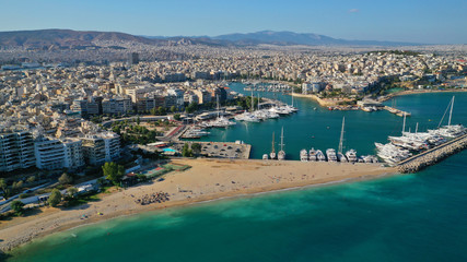 Aerial drone photo of famous Marina and port of Zea in the heart of Piraeus, Attica, Greece